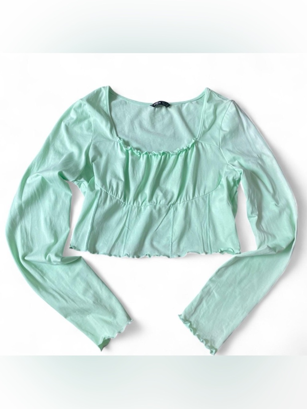 Shamrock crop top with ruffles
